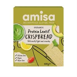 Amisa Organic Crispbread - Protein Lentil GF 100g - Pack of 2