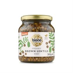 Biona Organic Brown Lentils in Glass Jars 360g