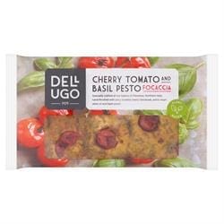 Dell'Ugo Cherry Tomato & Basil Pesto Focaccia 210g - Pack of 6