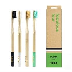 Bamboo Toothbrush Fabulous Four. 4 x Firm adult toothbrushes