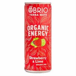 BRIO MATE Organic Energy Drink Strawberry & Lime 250ml - Pack of 6