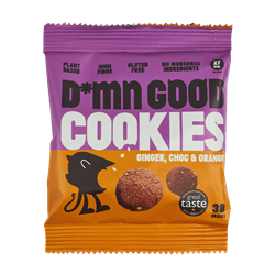 D*MN GOOD Vegan Ginger Choc Orange Cookies 38g - Pack of 12