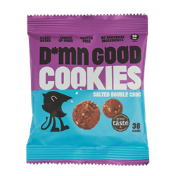 D*MN GOOD Vegan Salted Double Choc Cookies 38g - Pack of 12