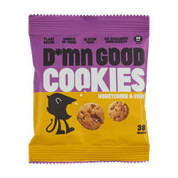 D*MN GOOD Vegan Honeycomb and Choc Cookies 38g - Pack of 12