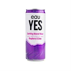 eauYES Raspberry Lime Sparkling Mineral Water 330ml - Pack of 6
