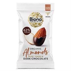 Biona Organic Dark Chocolate Roasted Almonds 30g - Pack of 2