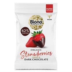 Biona Organic Dark Chocolate Strawberries 45g - Pack of 2