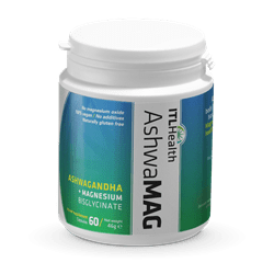 AshwaMAG magnesium bisglycinate with Sensoril Ashwagandha. 60caps