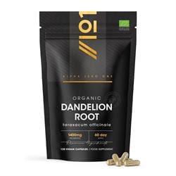 Alpha01 Organic Dandelion Root Powder 1400mg 120 Capsules